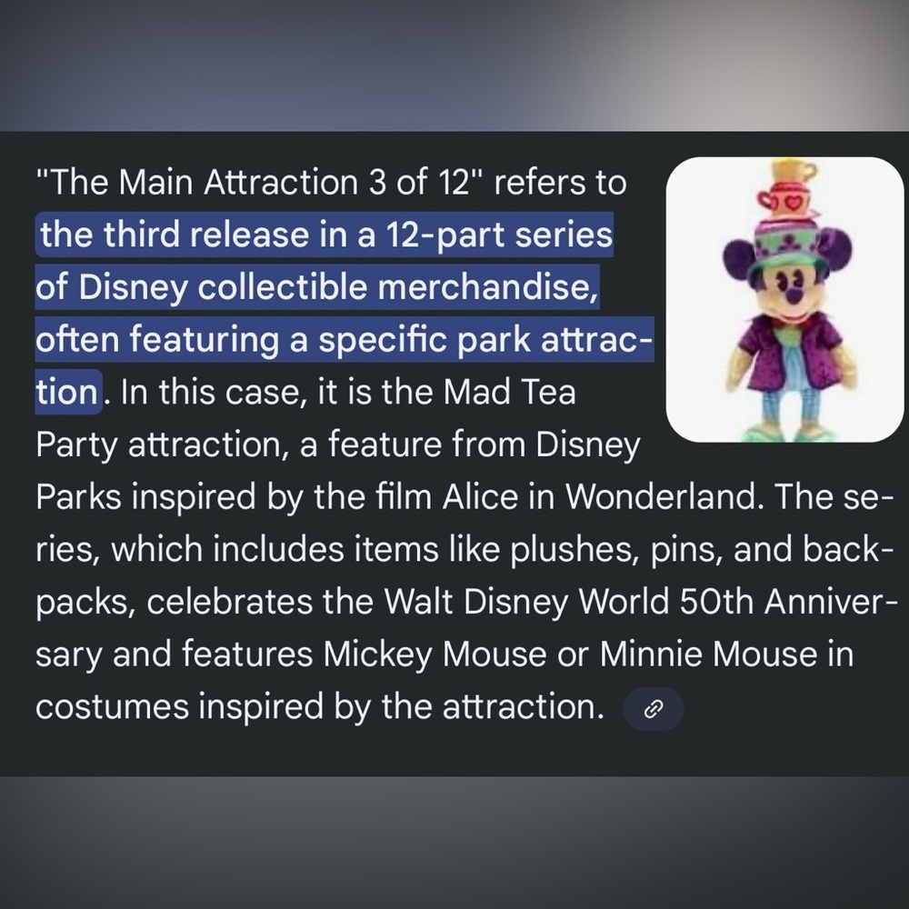NWT Disney The Main Attraction Limited Edition Series Mickey Mouse 16" Plush - Picture 3 of 11